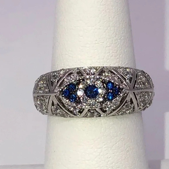 Sapphire Evil Eye Ring - Picture 3 of 11